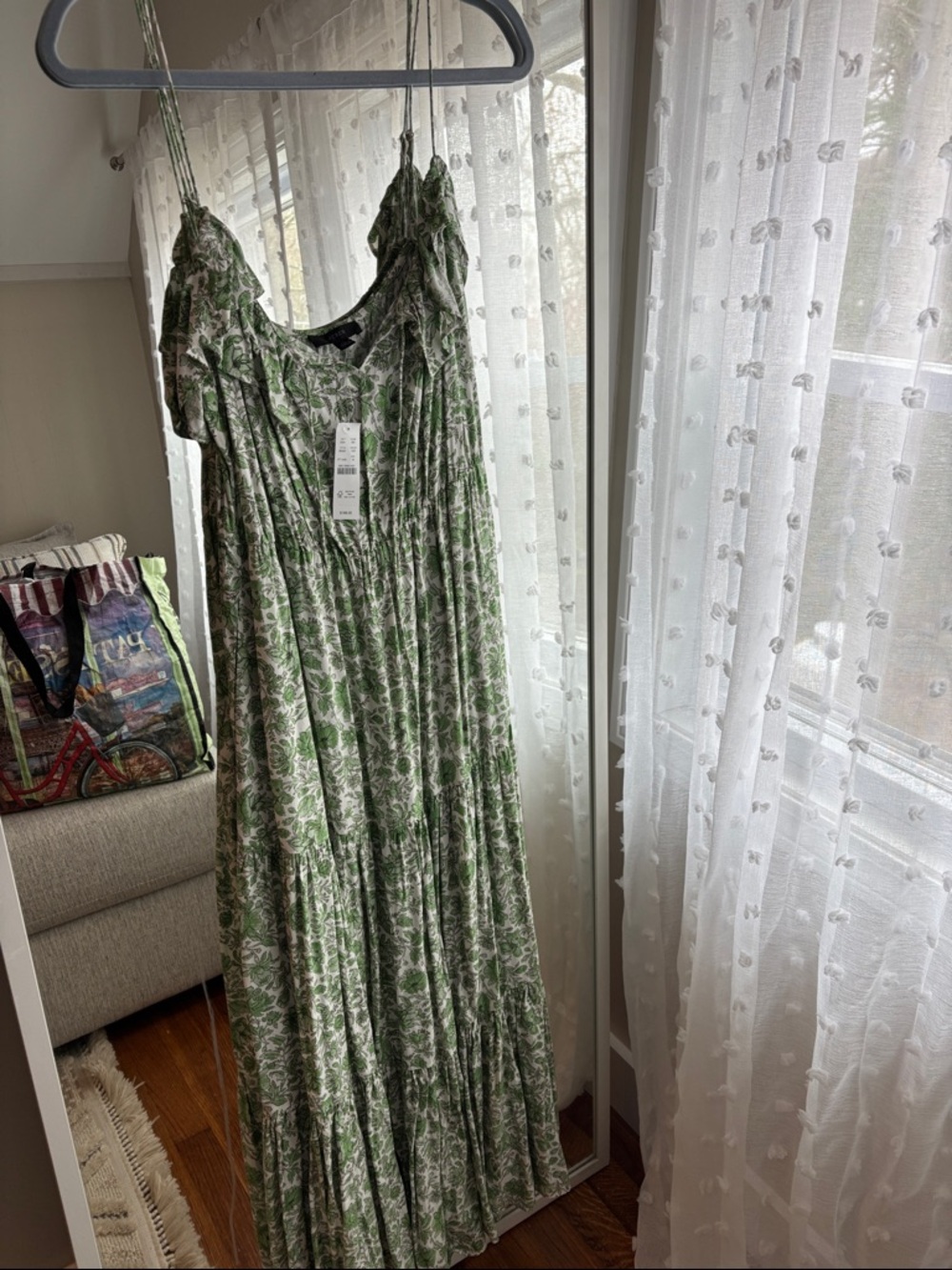 J Crew Green Floral Maxi Dress - Lightweight Summer Sundress
